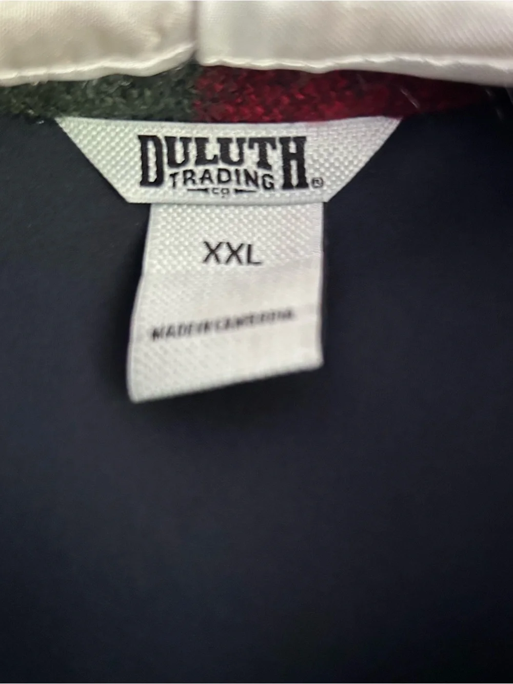 Duluth Trading Co Red Green Navy Buffalo Plaid Button-Front Jacket